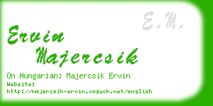 ervin majercsik business card